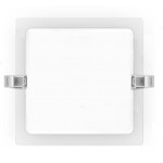 Downlight LED Cuadrado 222x222mm Blanco 20W, Corte 190x190mm. para Techos Lamas